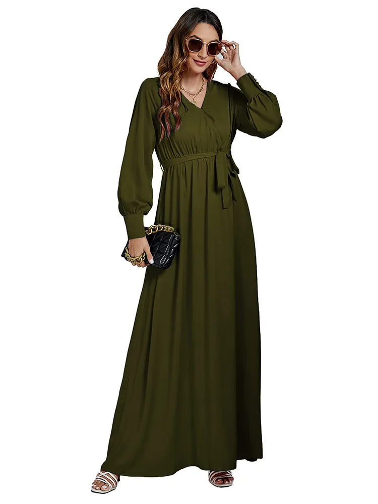 Pakaian Wanita Maxi Panjang Tunik Ruffle
